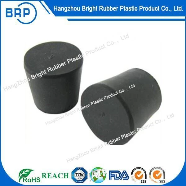 Rubber Stoppers, Two-Hole, Black, Natural Rubber Stopper