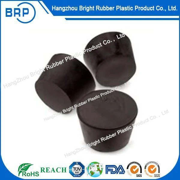 Rubber Stoppers, Two-Hole, Black, Natural Rubber Stopper